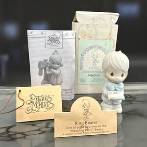 Enesco 1983 Precious Moments‎ Ring Bearer Boy Wedding E-2933